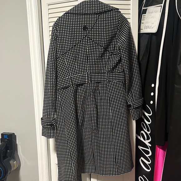 Vintage 2000s Vertigo Paris Black and White Polka Dot Trench Coat - Picture 4 of 4